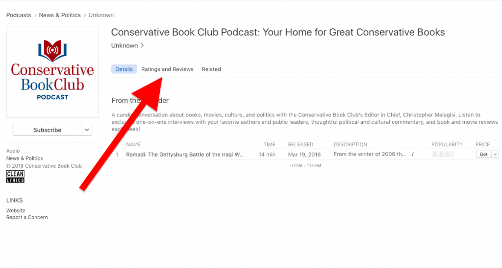 Conservative Book Club Podcast Ratings and Reviews